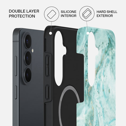 Uluwatu Waves - Teal Samsung Galaxy S26 FE Case