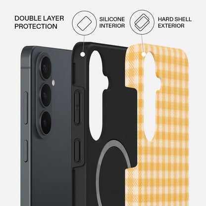 Tuscan Sun - Yellow Plaid Samsung Galaxy S26 FE Case