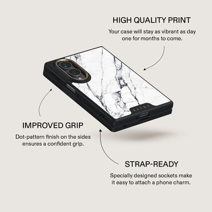 Satin White - Marble Samsung Galaxy Z Fold 8 Case