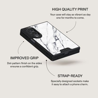 Satin White - Marble Samsung Galaxy Z Fold 8 Case