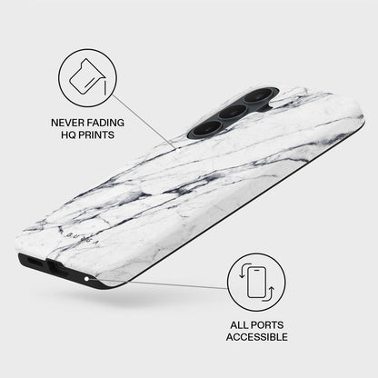 Satin White - Marble Samsung Galaxy S26 FE Case