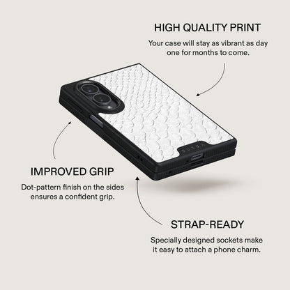 Glacial Desert - White Snakeskin Samsung Galaxy Z Fold 8 Case
