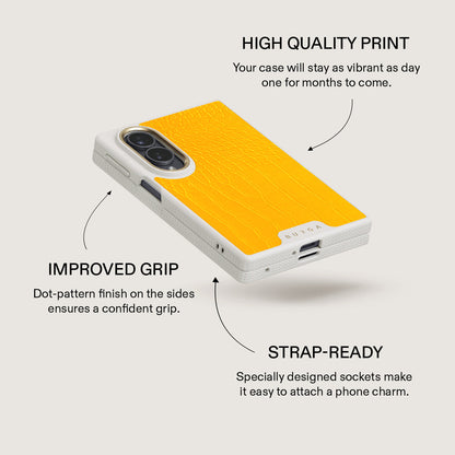 Canary Yellow - Snake Skin Samsung Galaxy Z Fold 8 Case